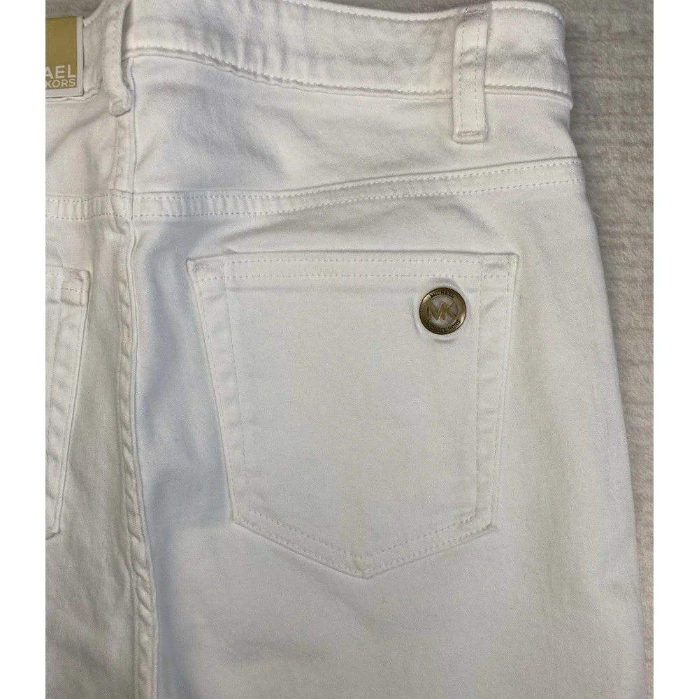 Michael Kors Jeans Womens 6 NEW Izzy Skinny Ankle White Stretch Coastal Denim